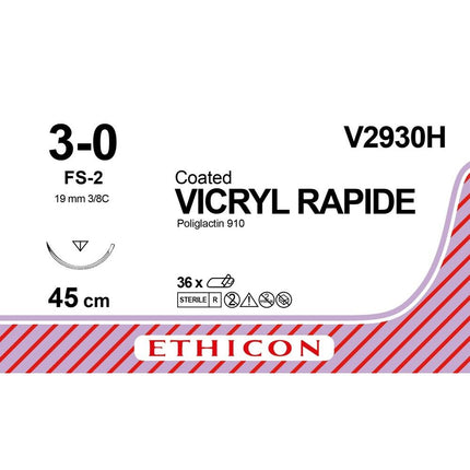 Vicryl Rapid 3-0, FS-2 V2930H resorboituva 45cm väritön