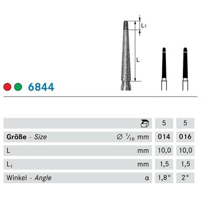 Fissuurapora tasapää FG timantti 1,5mm 014
