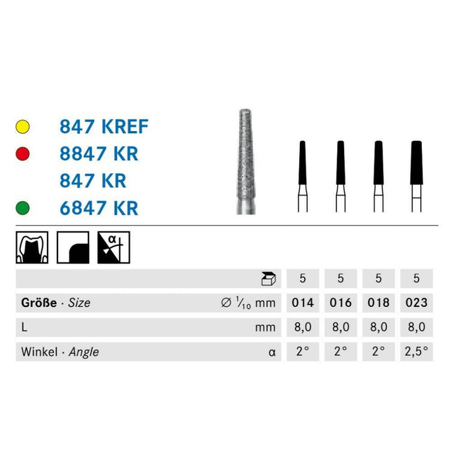 Komet 8847KR 016 FG timantti fine kapeneva