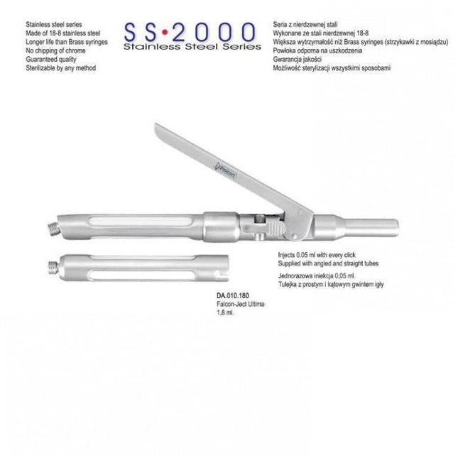 Ss-2000 Intraligamenttipuudutusruisku Falcon-Ject Ultima 1.8Ml. Metric