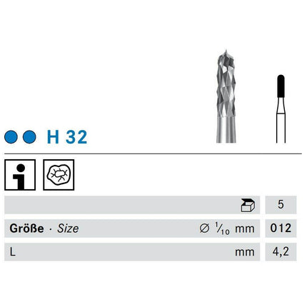 Fissuura 4.2 mm FG kovametalli H 32/012