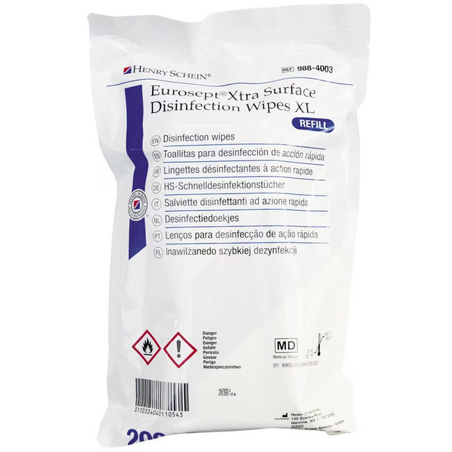 EuroSept Xtra Wipes pikadesinfiointipyyhe 20 x 22 cm refill