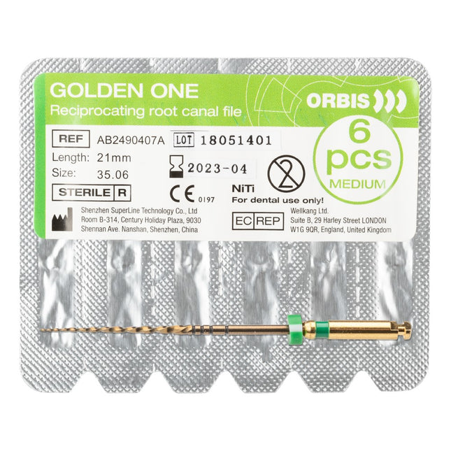 Orbis Golden One steriili neula medium 35.06 21 mm vihreä