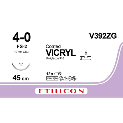 Vicryl 4-0, FS-2 V392ZG resorboituva 45cm violet