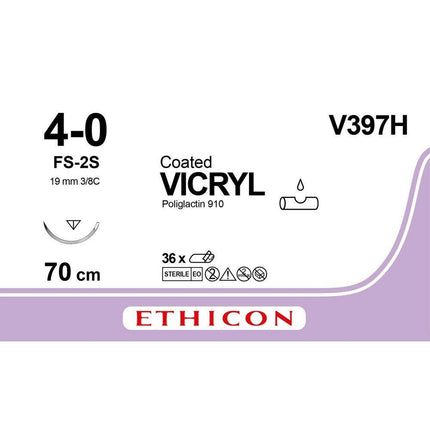 Vicryl 4-0, FS-2S V397H resorboituva 70cm violet