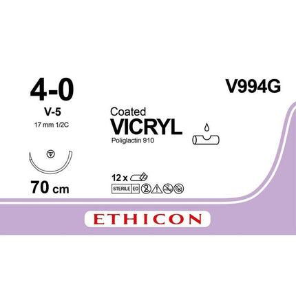 Vicryl 4-0, V-5 V994G resorboituva 70cm violet