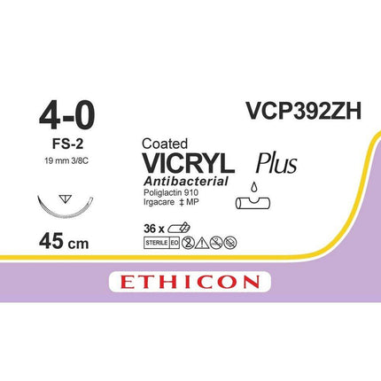 Vicryl Plus 4-0, FS-2 VCP392ZH resorboituva 45cm violet