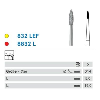 Liekki 5 mm W timantti fine 8832L/014 W